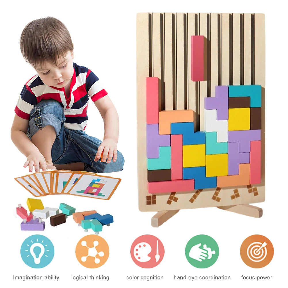 Wooden Montessori Stacking Puzzle