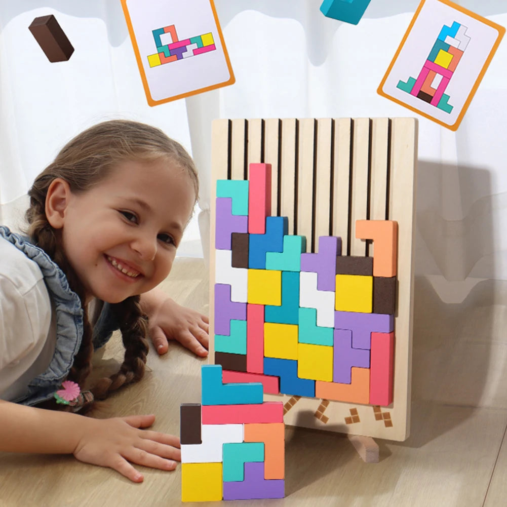 Wooden Montessori Stacking Puzzle