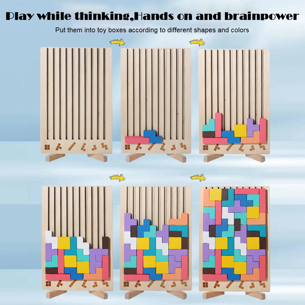 Wooden Montessori Stacking Puzzle